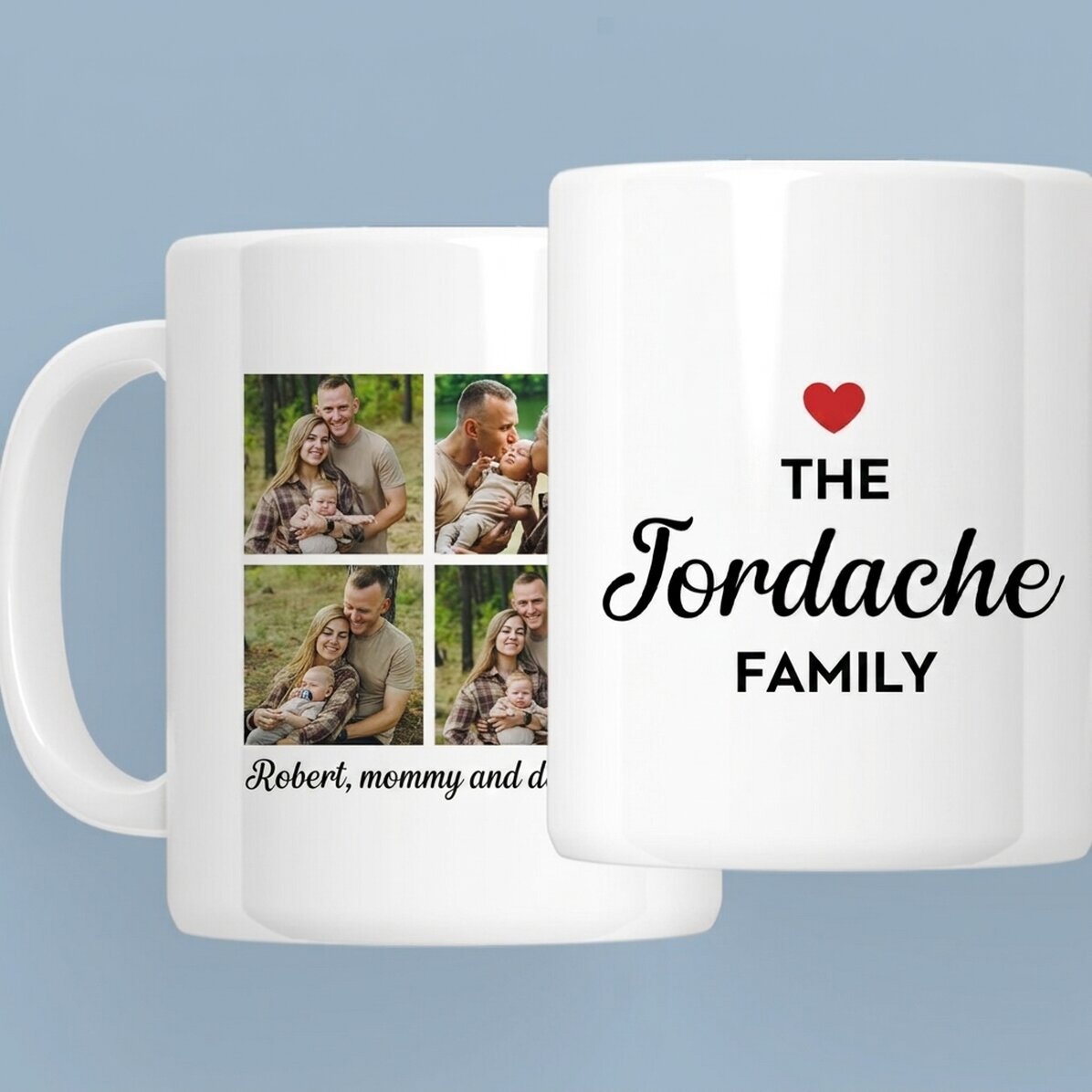 Tazza personalizzata con 4 foto e testo - Famiglia