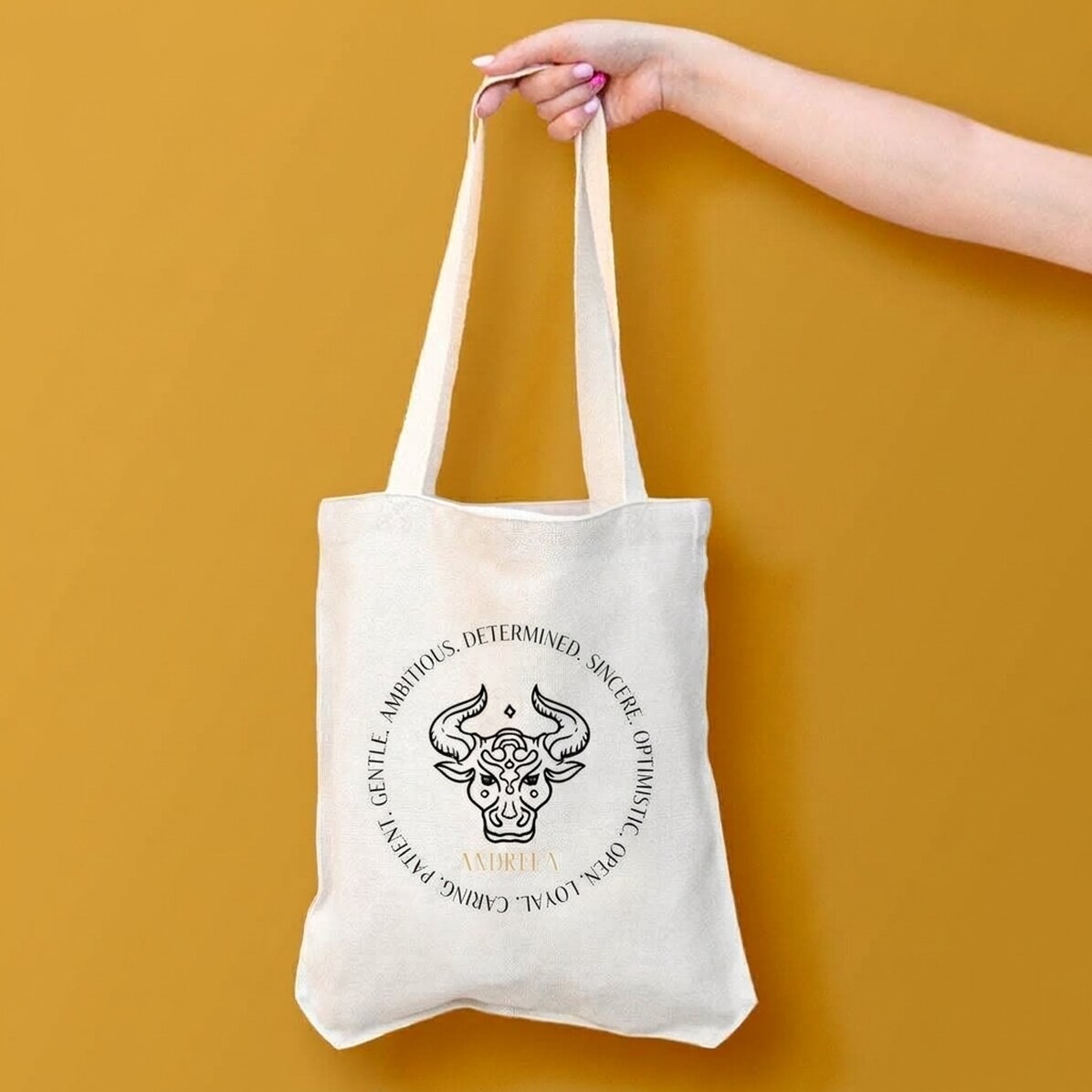 Borsa personalizzata con scritta - Segno zodiacale Toro