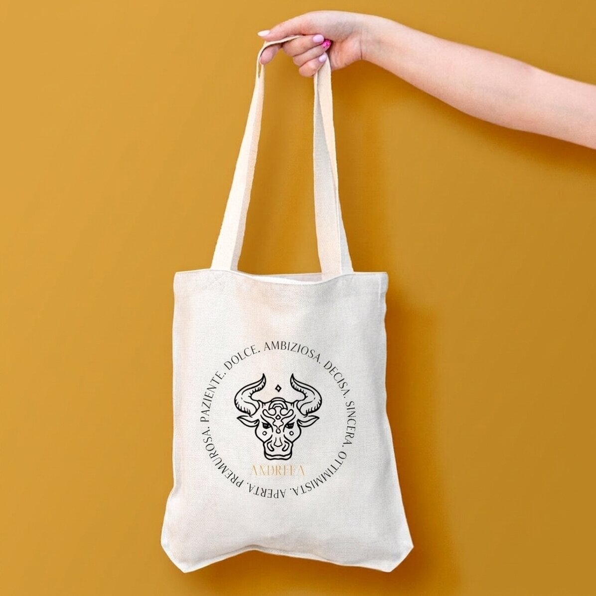 Borsa personalizzata con scritta - Segno zodiacale Toro