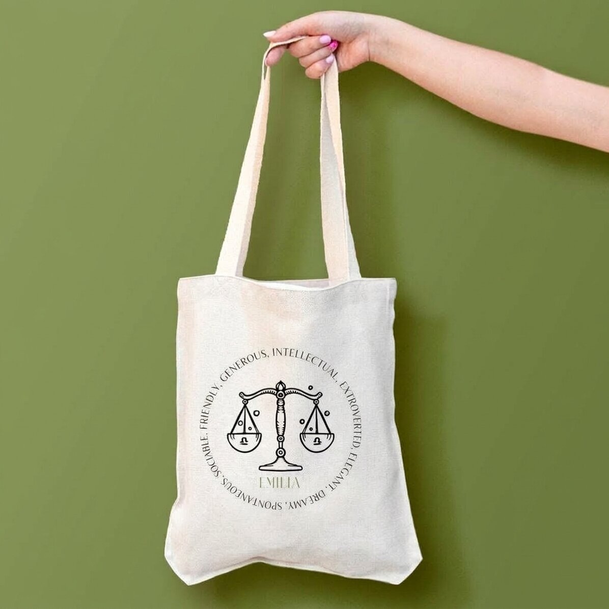 Borsa personalizzata con scritta - Segno zodiacale Bilancia