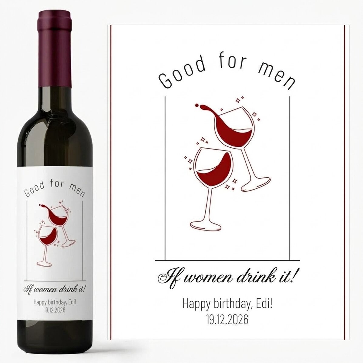 Vino personalizzato con dedica - Ideale per gli uomini
