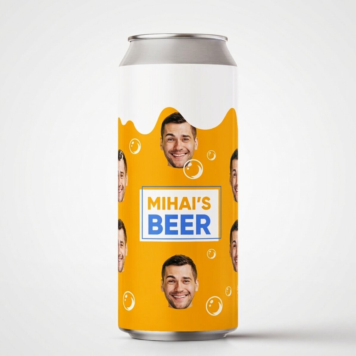 Birra in lattina personalizzata con testo e foto