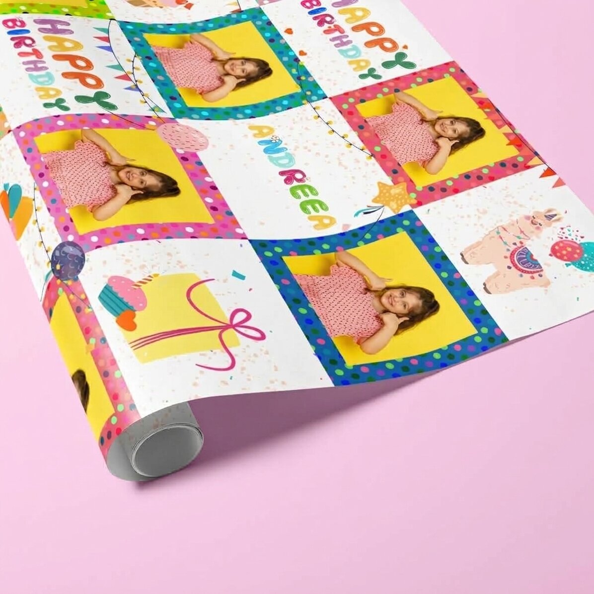 Carta da regalo personalizzata con testo e foto - Buon compleanno - Rosa