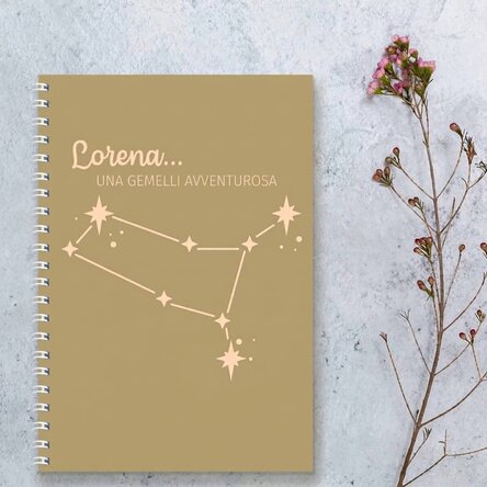 Taccuino personalizzato con scritta - Segno zodiacale Gemelli