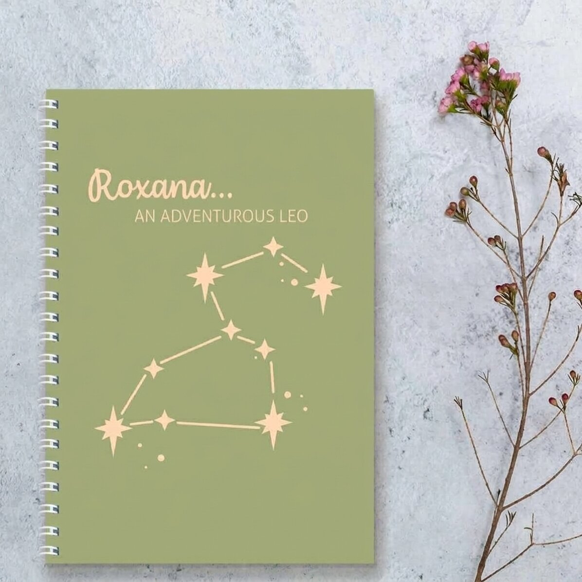 Quaderno personalizzato con scritta - Segno zodiacale Leone