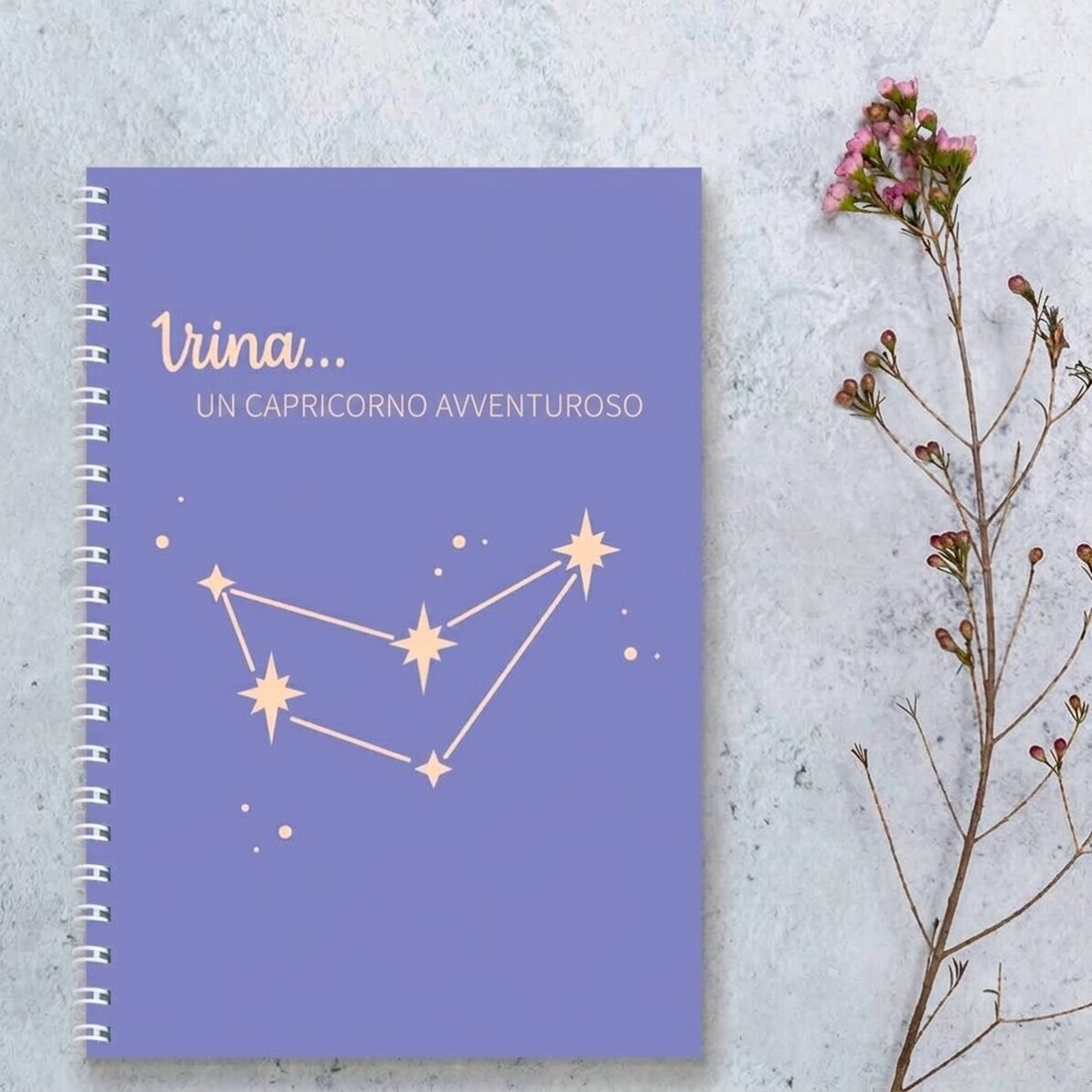 Quaderno personalizzato con scritta - Segno zodiacale Capricorno