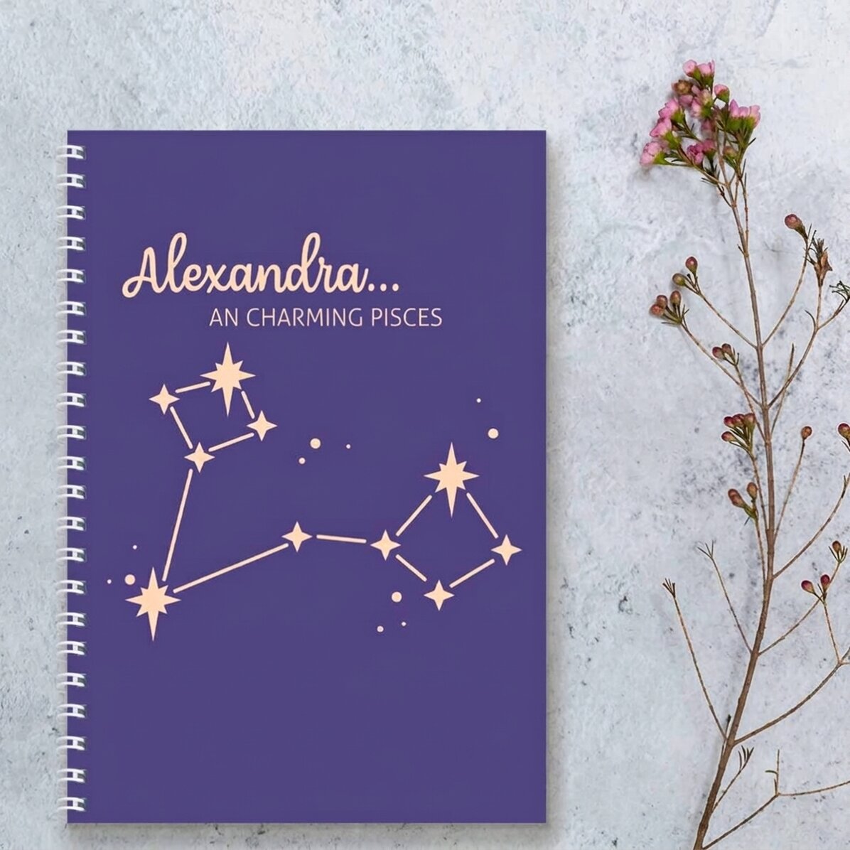 Quaderno personalizzato con scritta - Segno zodiacale Pesci