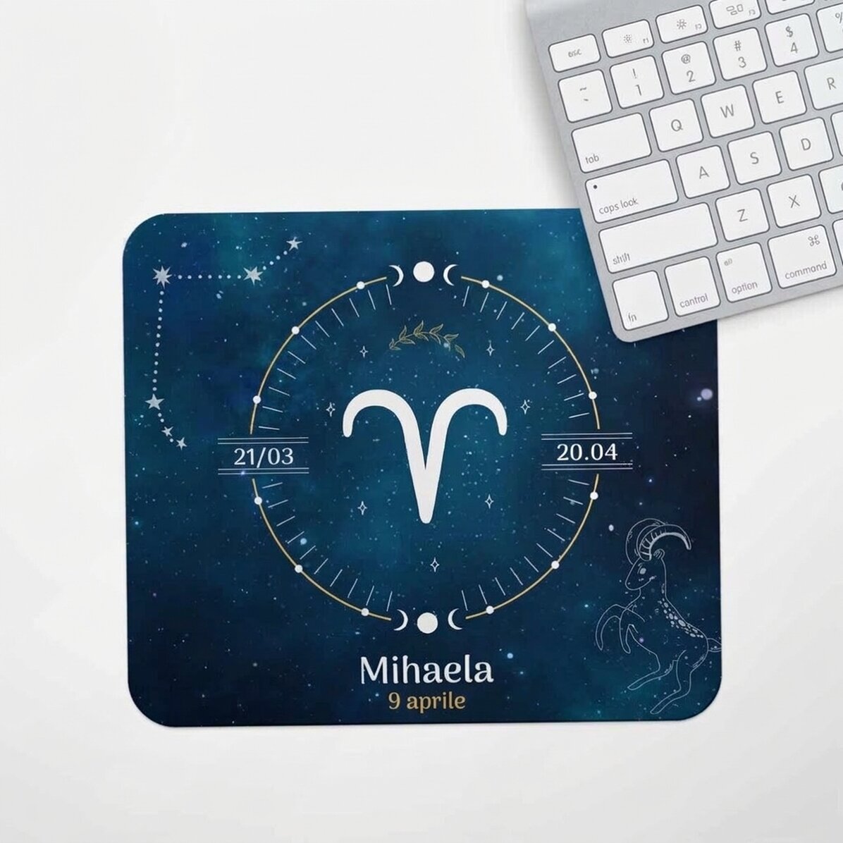 Tappetino per mouse personalizzato con scritta - Segno zodiacale Ariete