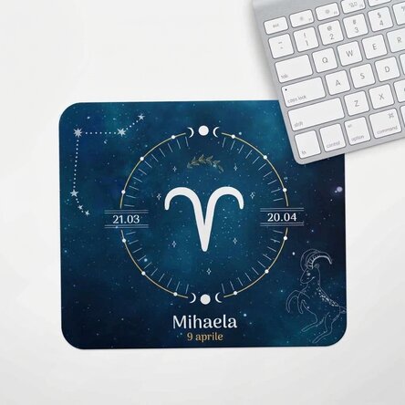 Tappetino per mouse personalizzato con scritta - Segno zodiacale Ariete