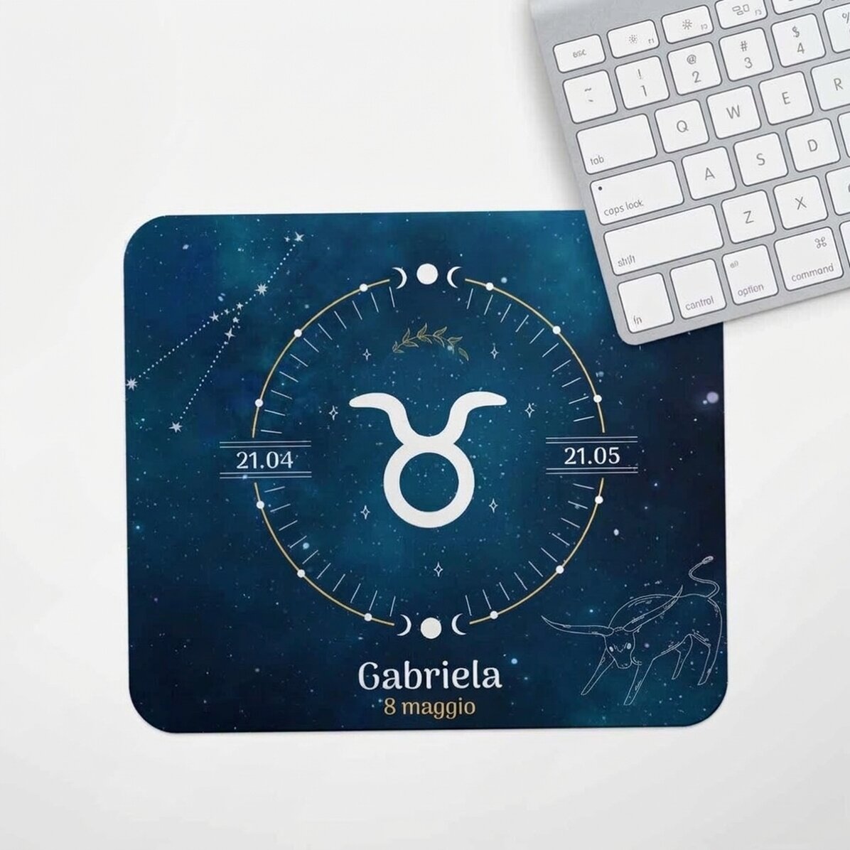 Tappetino per mouse personalizzato con scritta - Segno zodiacale del Toro