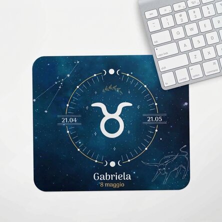 Tappetino per mouse personalizzato con scritta - Segno zodiacale del Toro