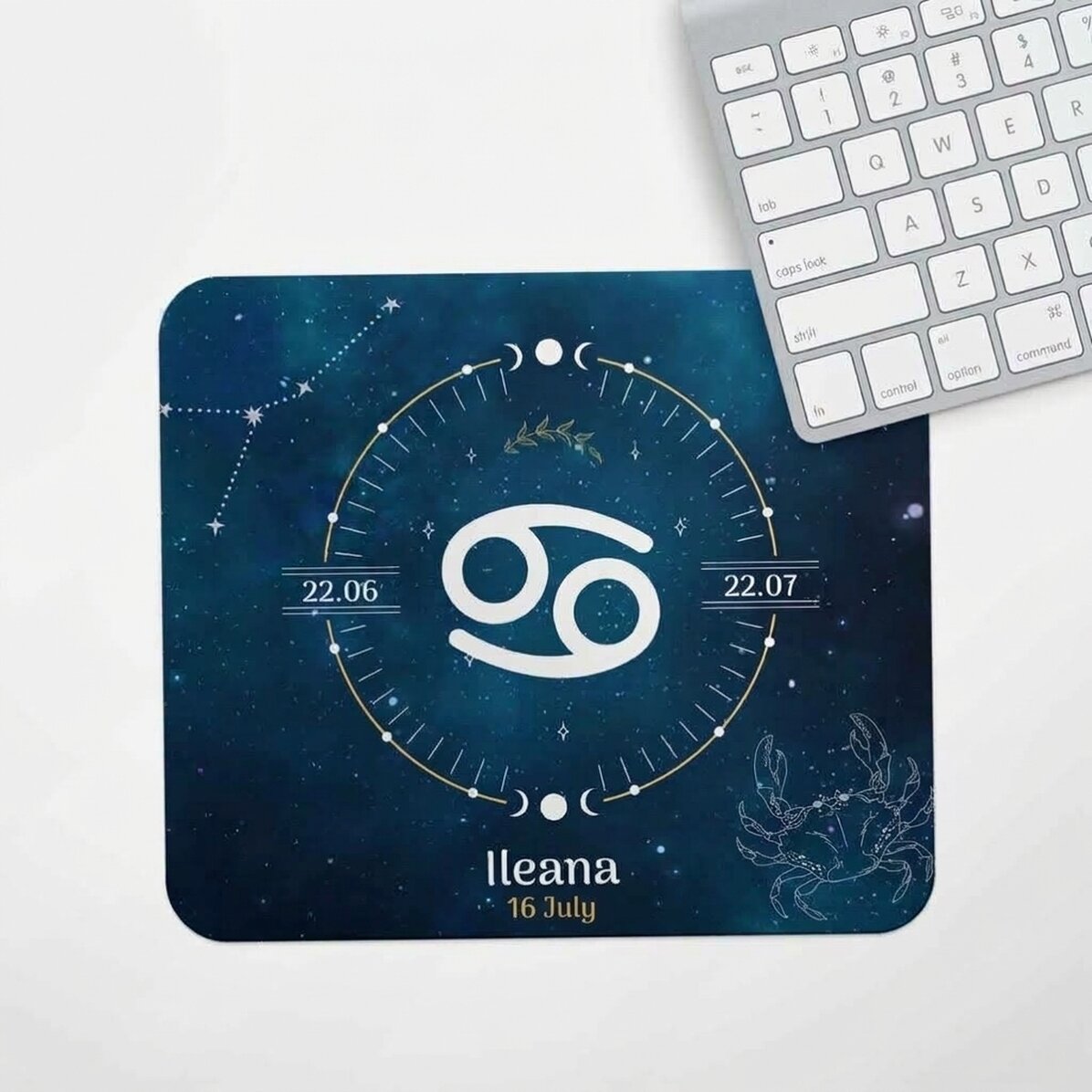 Tappetino per mouse personalizzato con scritta - Segno zodiacale Cancro
