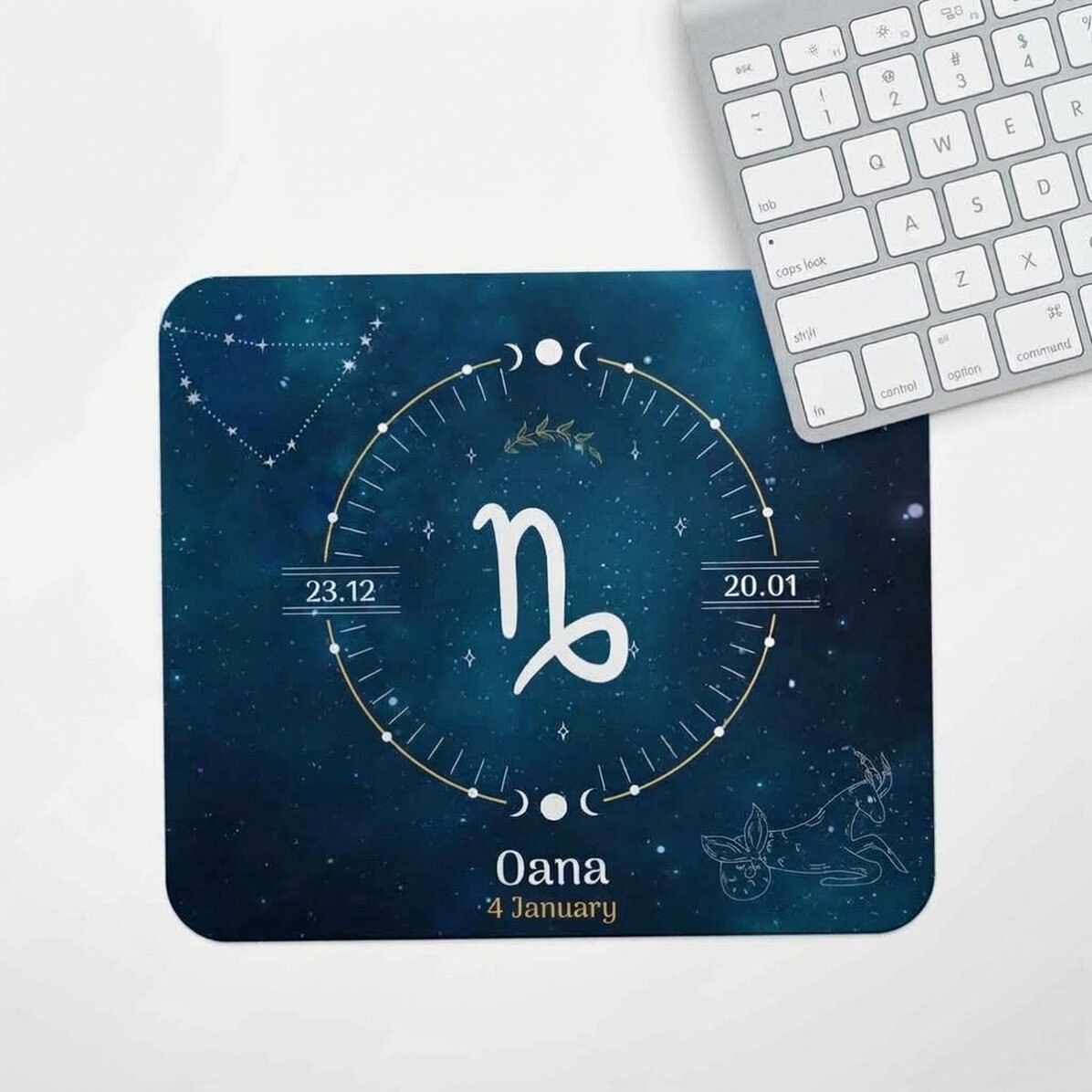 Tappetino per mouse personalizzato con testo - Segno zodiacale Capricorno