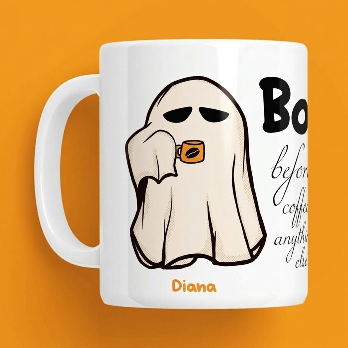 Tazza personalizzata con scritta per Halloween - Boo