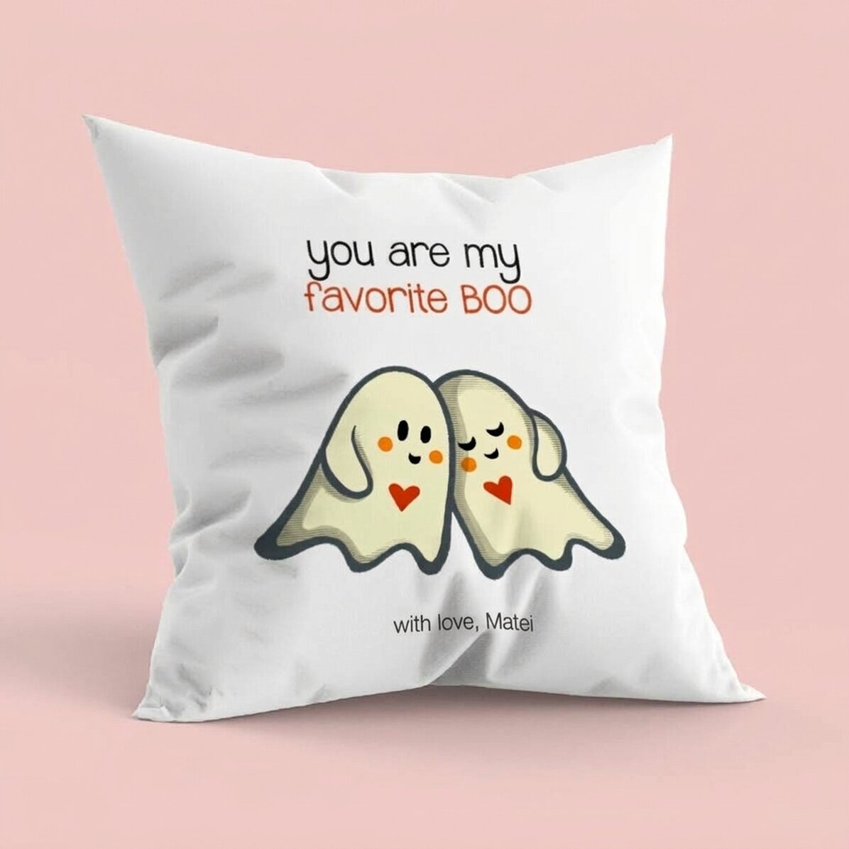 Cuscino personalizzato con scritta - Boo