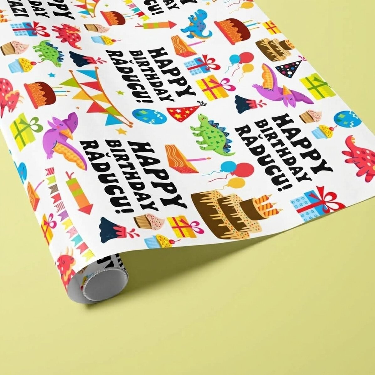 Carta da regalo personalizzata con testo - La festa dei dinosauri