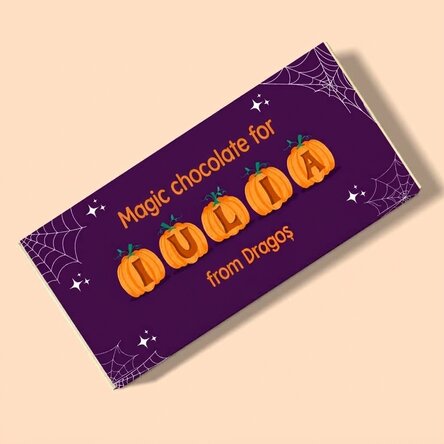 Cioccolato personalizzato con messaggio - Halloween magico