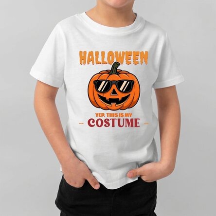 Maglietta in cotone per bambini personalizzata con una scritta - This is my costume