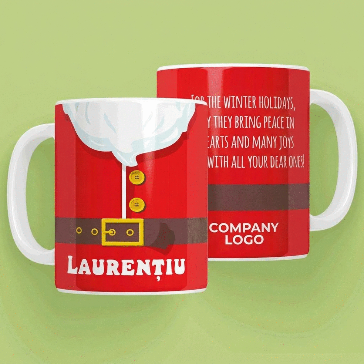 Tazza personalizzata con testo e logo - Tazza di Babbo Natale