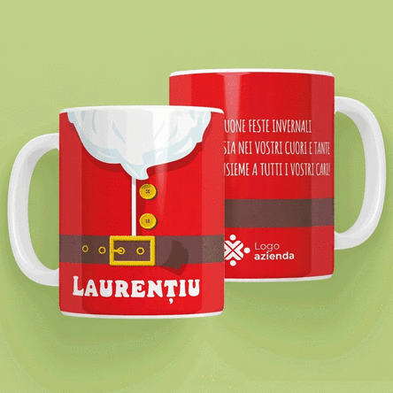 Tazza personalizzata con testo e logo - Tazza di Babbo Natale