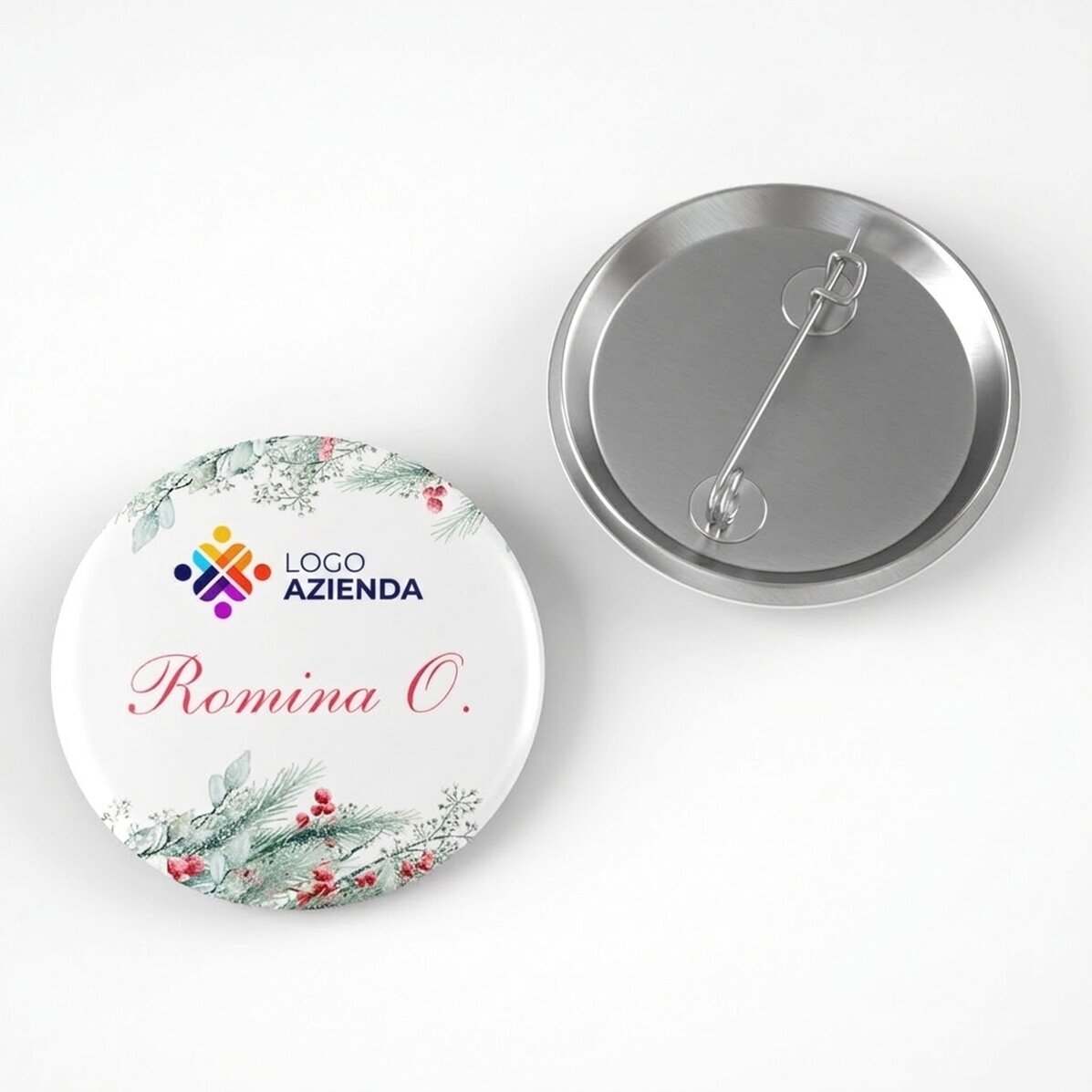 Spilla personalizzata con logo e nome: Buon Natale!