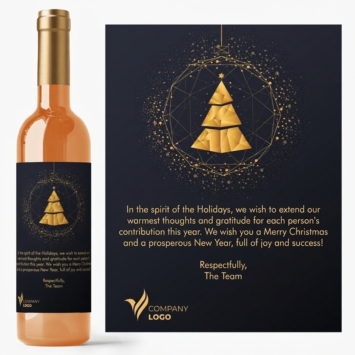 Vino personalizzato con logo, testo e messaggio - Gold