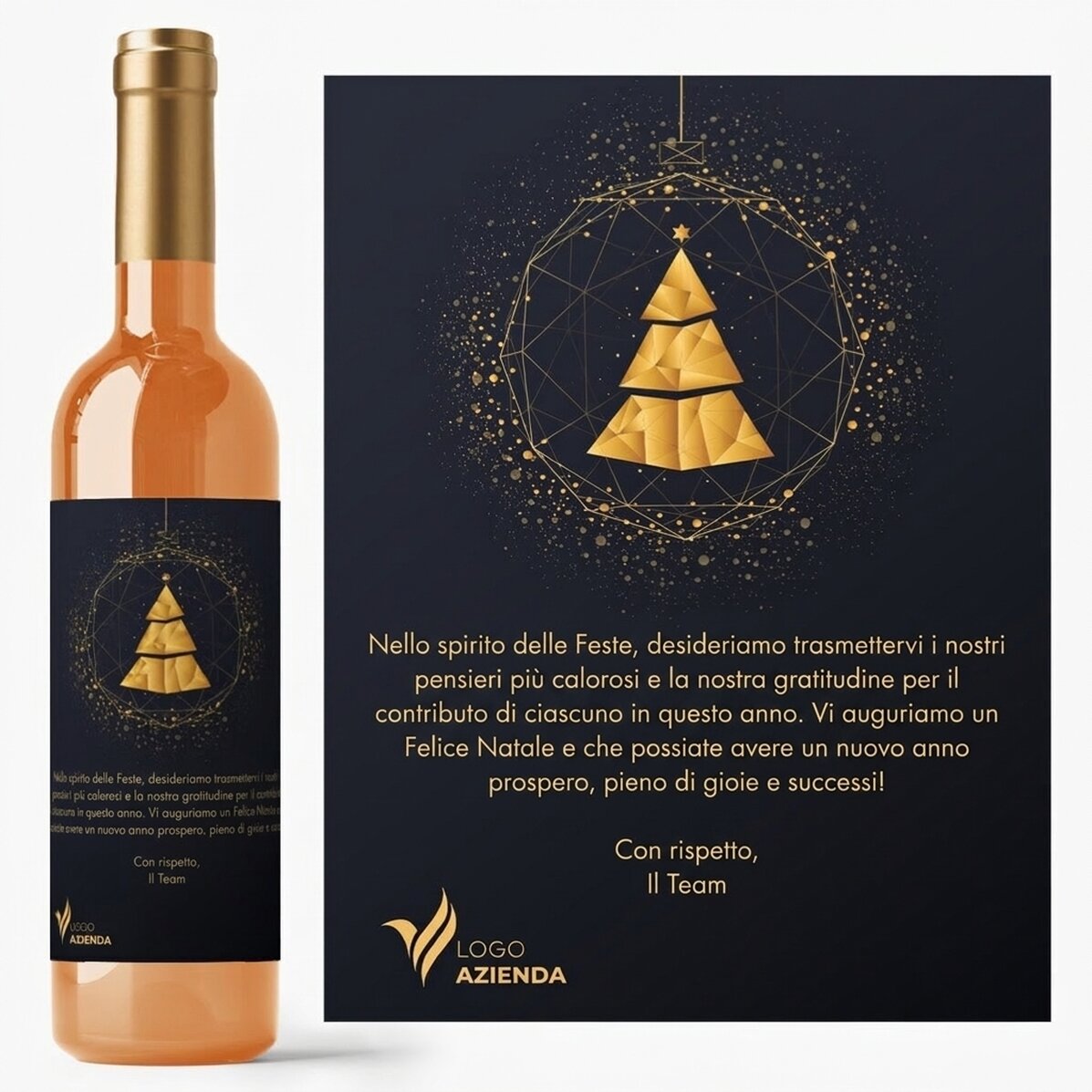 Vino personalizzato con logo, testo e messaggio - Gold