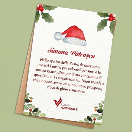 Tessera personalizzata con logo e testo - Santa