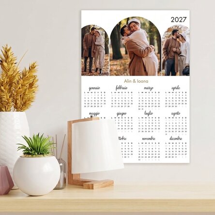 Calendario personalizzato con 3 foto e nome
