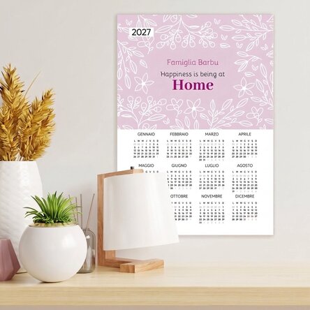 Calendario personalizzato con messaggio