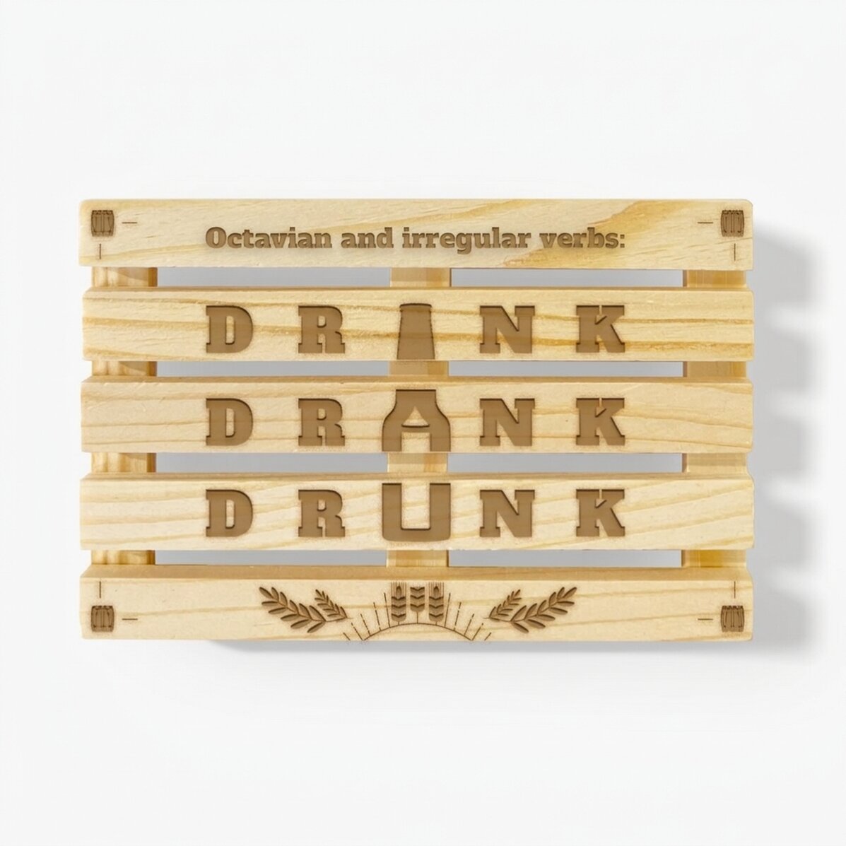 Sottobicchiere a forma di paletta personalizzato con scritta - Drink Drank Drunk