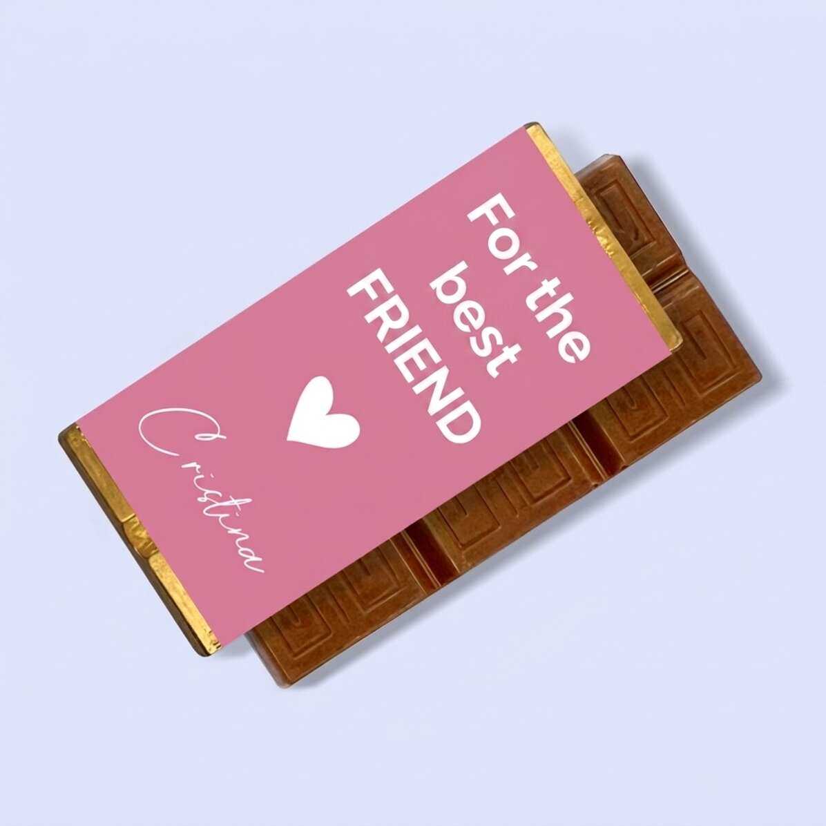 Mini tavoletta di cioccolato personalizzata con un messaggio di apprezzamento
