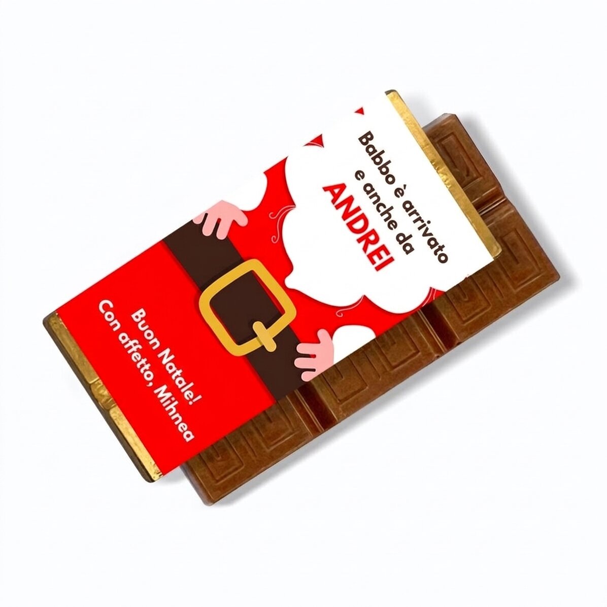 Mini tavoletta di cioccolato personalizzata con messaggio - Babbo Natale
