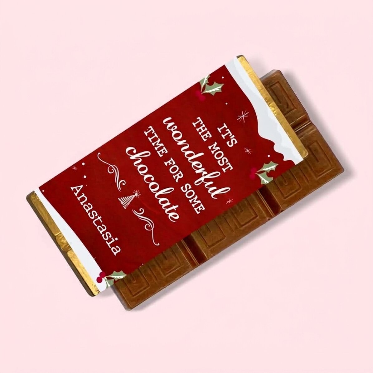 Mini tavoletta di cioccolato personalizzata con messaggio - Most wonderful time