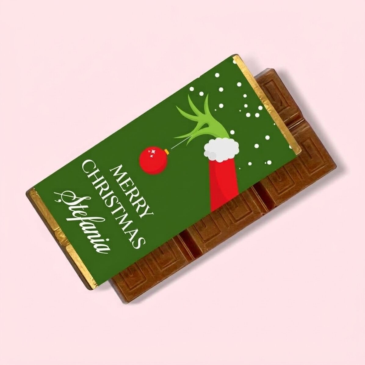 Mini tavoletta di cioccolato personalizzata con messaggio - Grinch