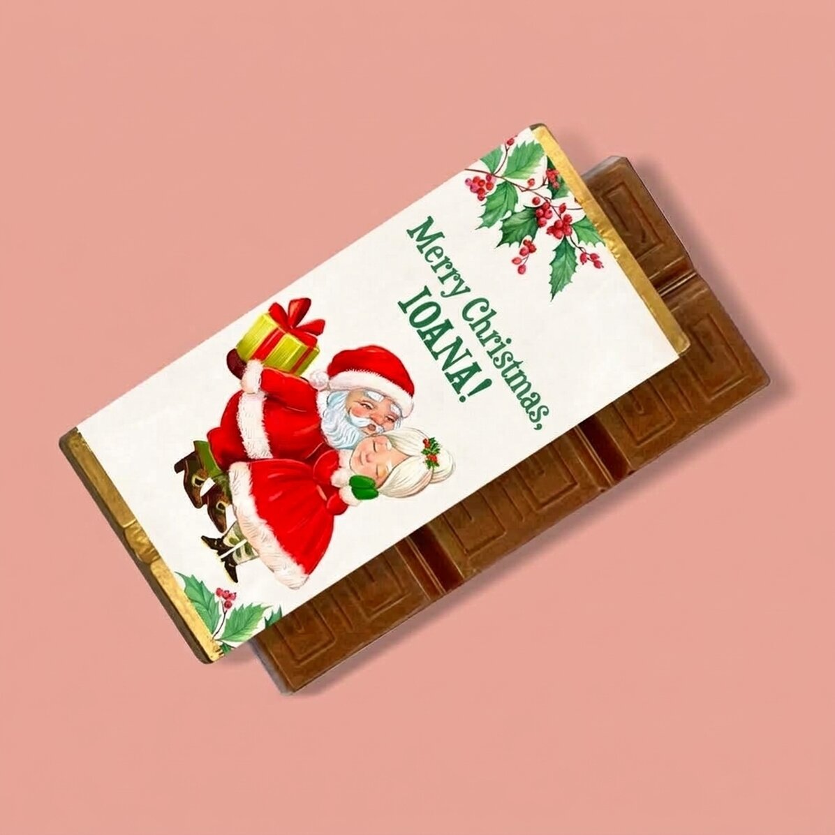 Mini tavoletta di cioccolato personalizzata con messaggio natalizio - Love