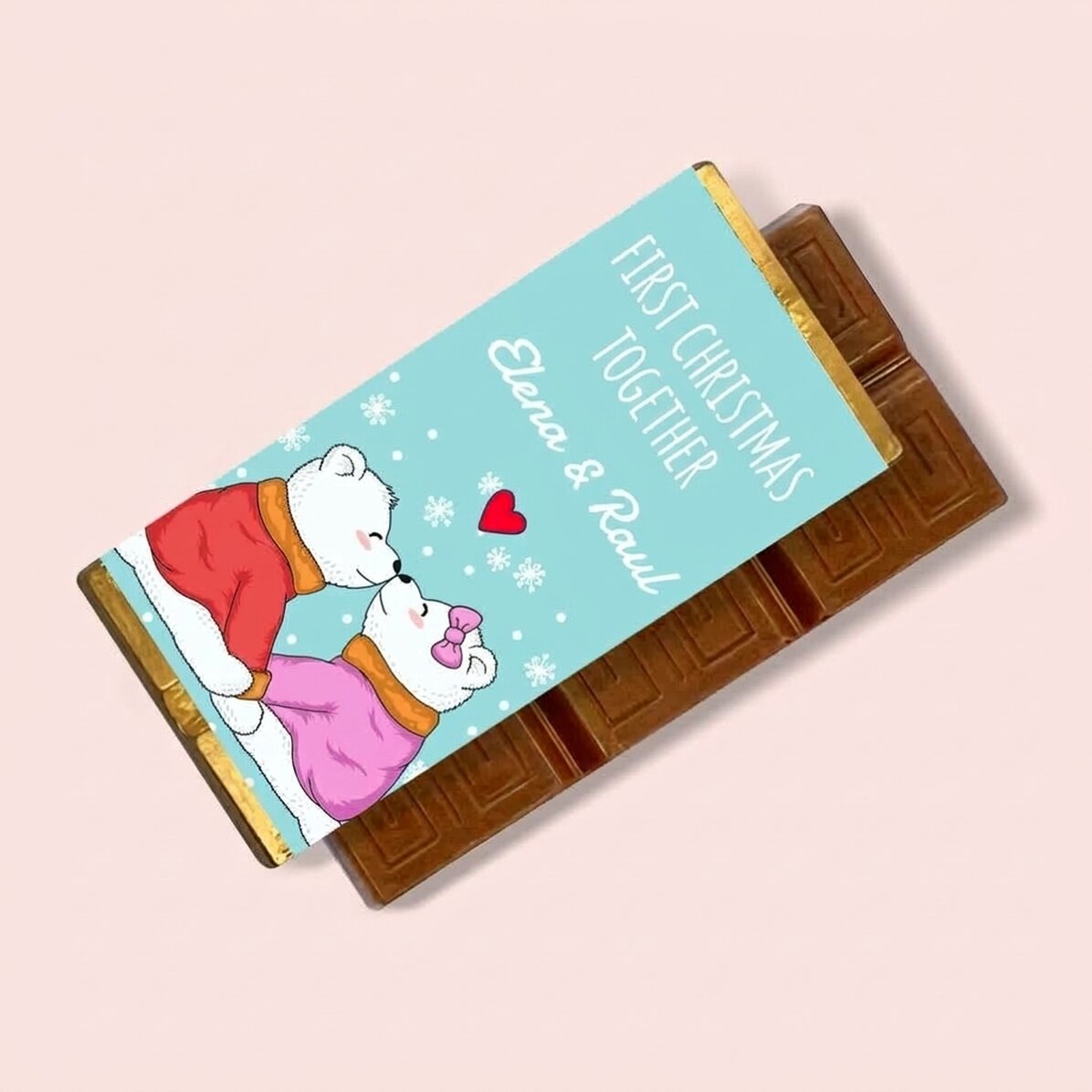 Mini tavoletta di cioccolato personalizzata con messaggio - Il primo Natale