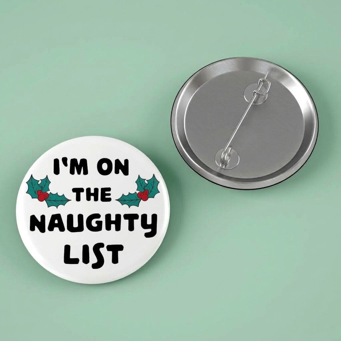 Distintivo personalizzato con scritta - Naughty List