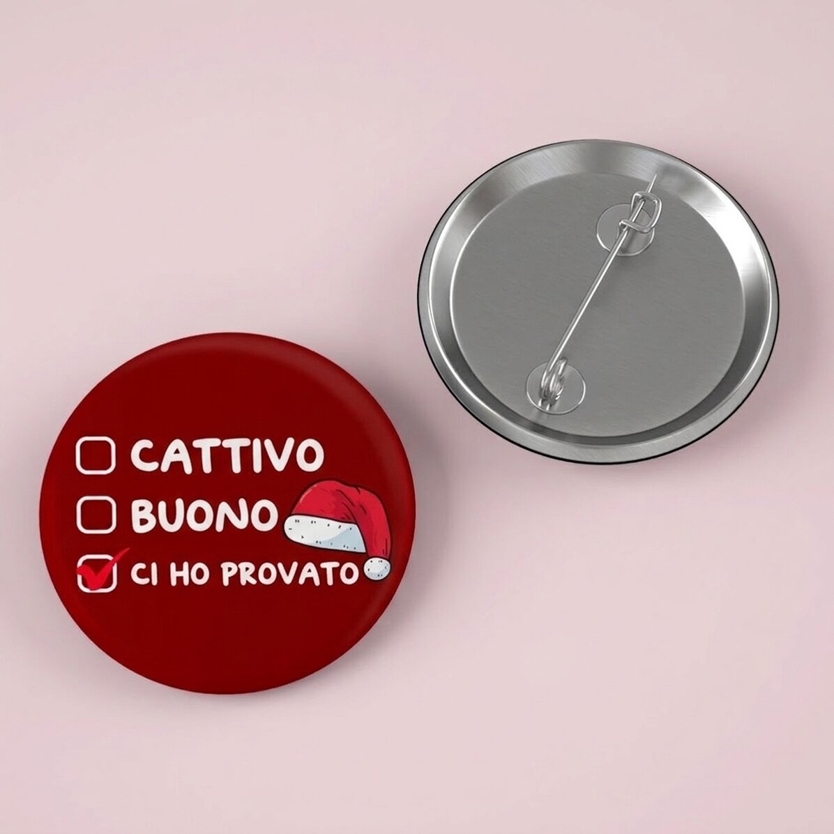 Spilla personalizzata con testo - Naughty Christmas List
