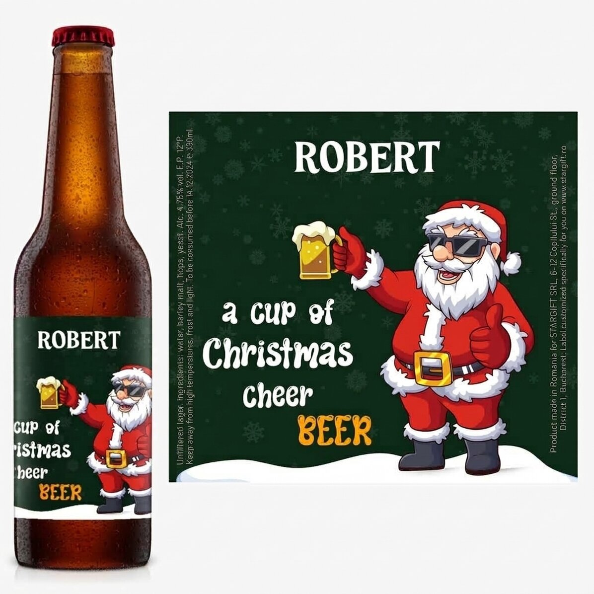 Birra personalizzata con scritta - Birra di Natale