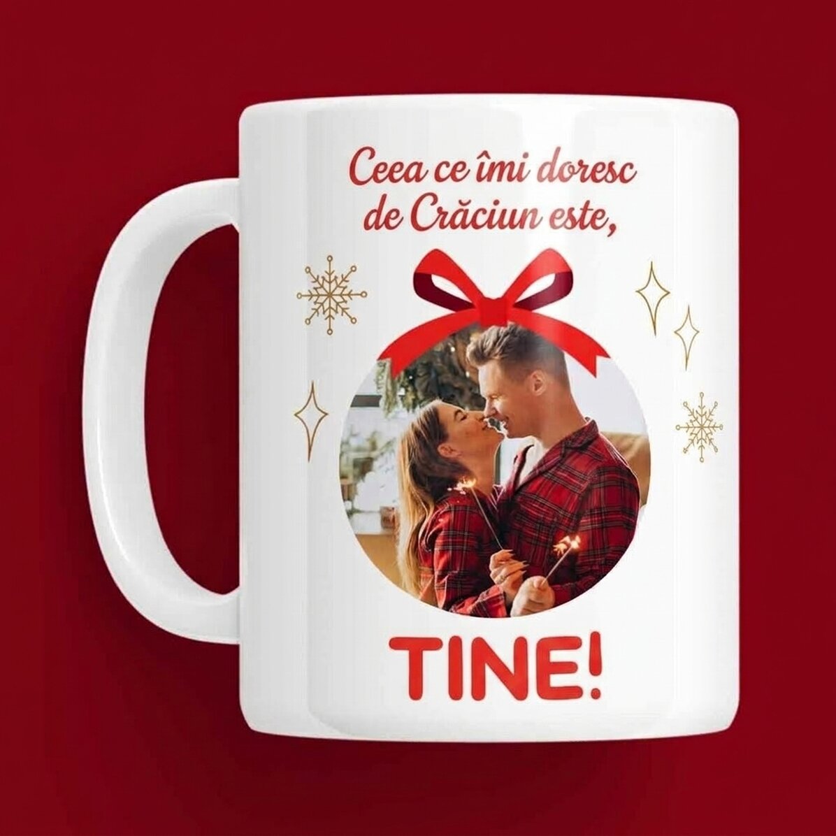 Tazza personalizzata con testo e foto - What I want for Christmas