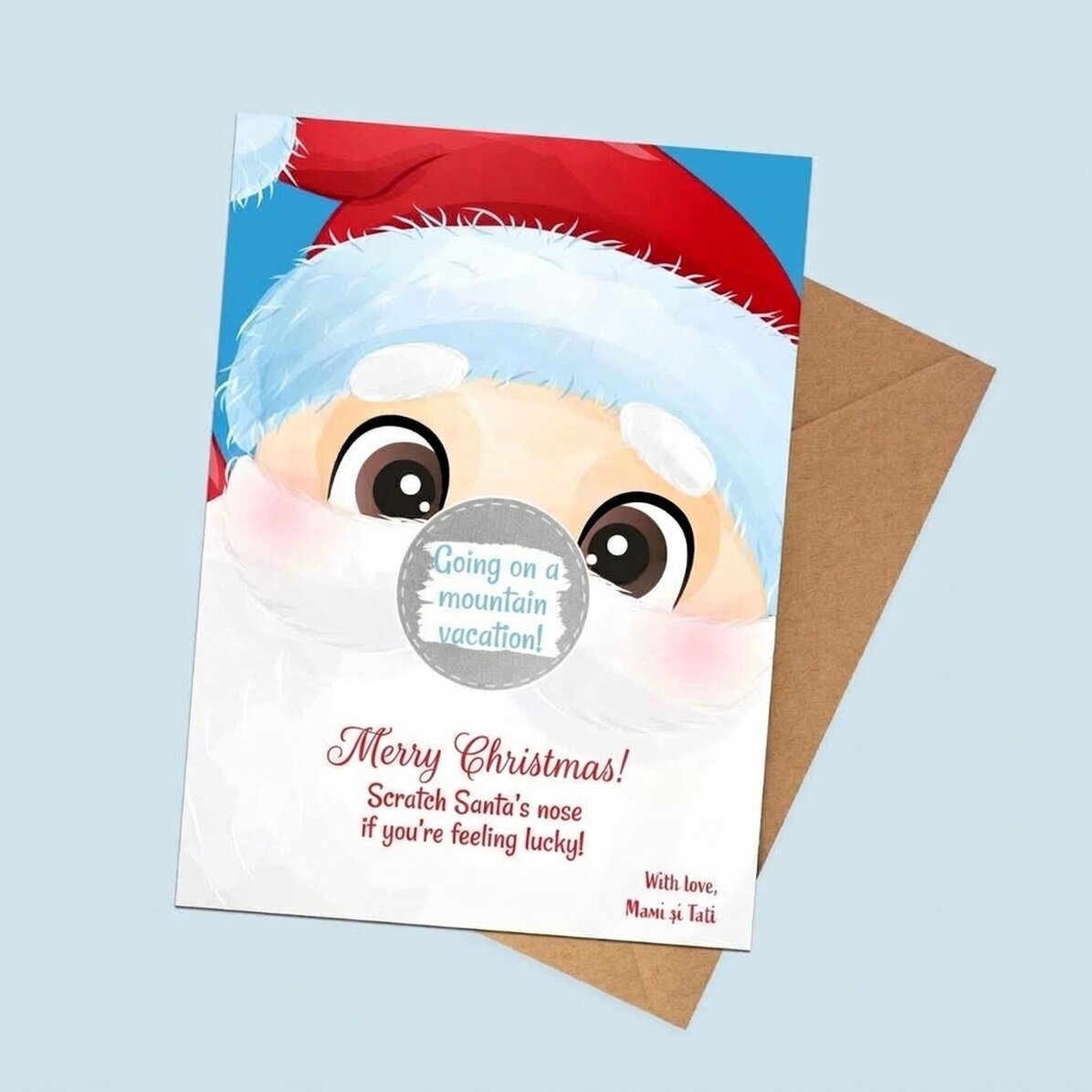 Cartolina gratta e vinci personalizzata con testo - Buon Natale!