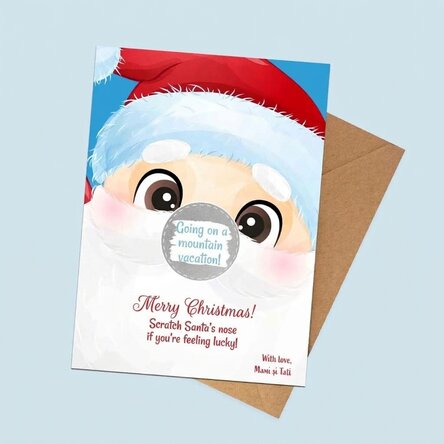 Cartolina gratta e vinci personalizzata con testo - Buon Natale!