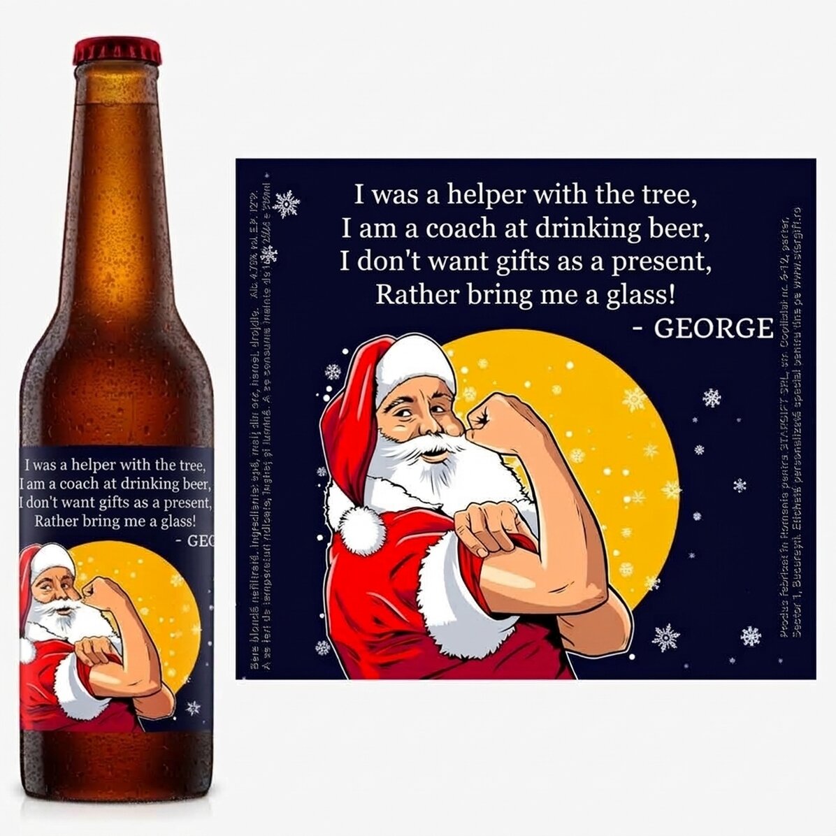 Birra personalizzata con scritta - Christmas power