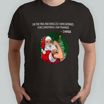 Maglietta in cotone personalizzata con scritta - Christmas power