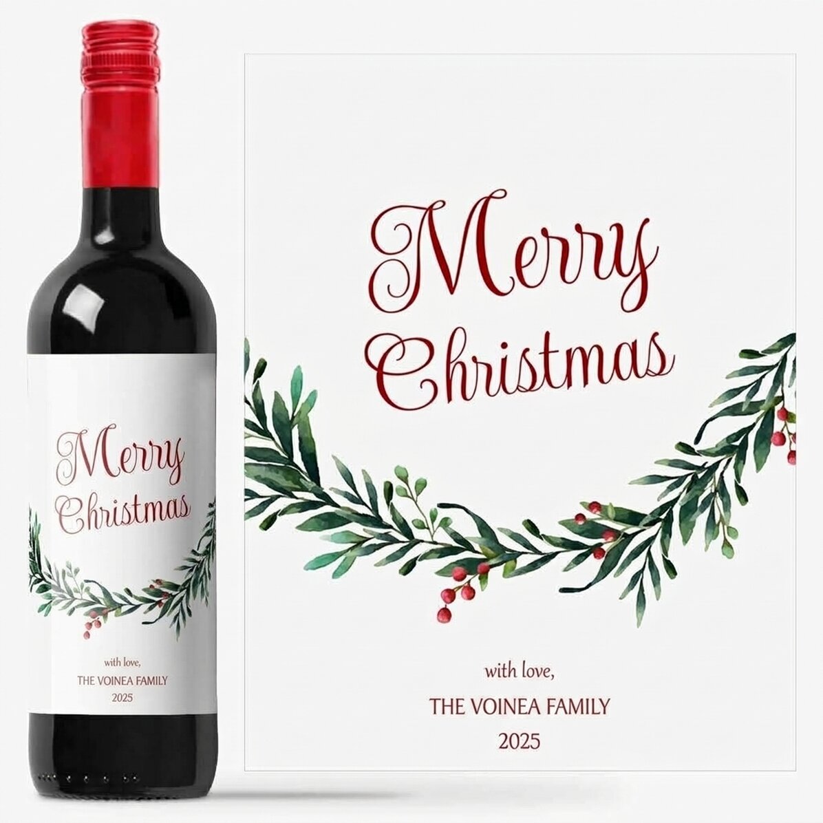 Vino personalizzato con un messaggio di Caciun - Con affetto