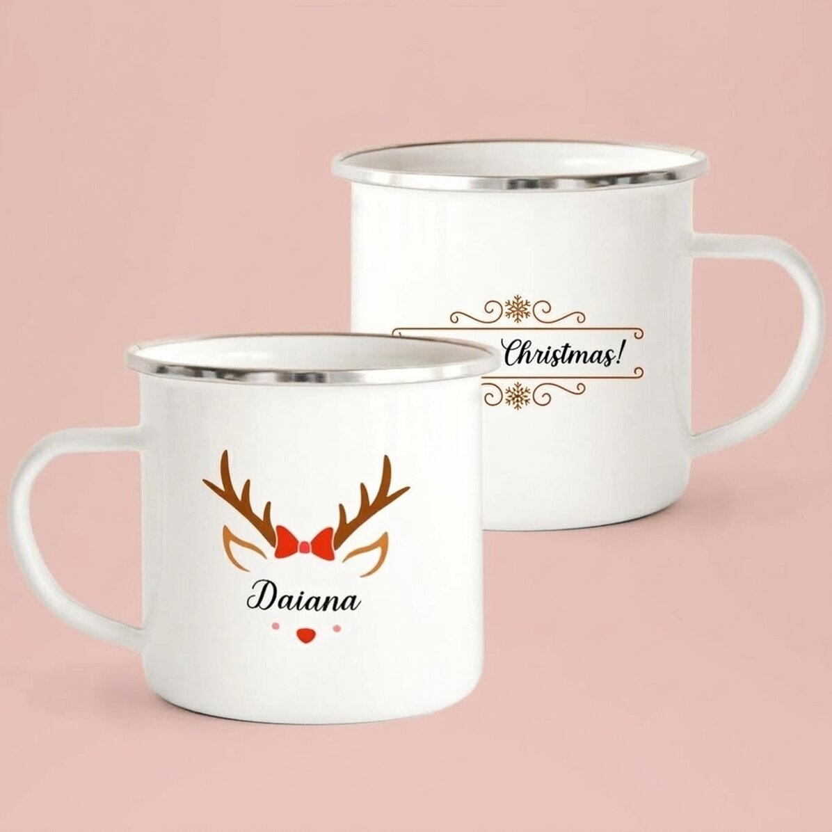 Tazza in metallo smaltato personalizzata con nome - Ren