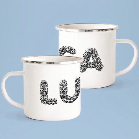 Tazza smaltata personalizzata con scritta - Calcio