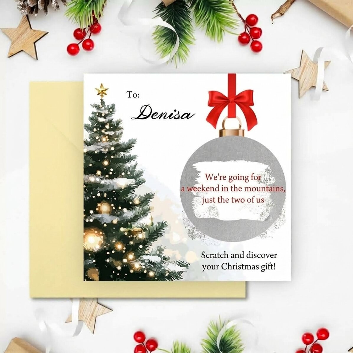 Carta gratta e vinci personalizzata con messaggio - Regalo a sorpresa
