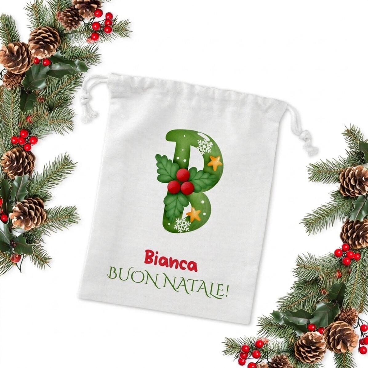 Sacchettino regalo personalizzato con nome - Natale